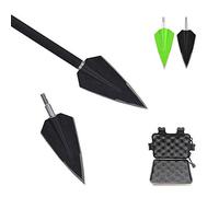 SHARROW 6pcs Pointe de Flèche 2 Lames Broadheads 150 Grains Tête de Flèche avec Broadheads Box pour Flèches d'arbalète et de Carbone (Noir)