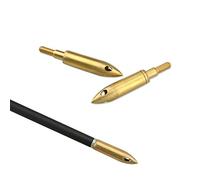 SHARROW 6pcs Pointe de Flèche Sifflet Whistle Broadheads Cuivre Signaux Têtes de Flèche pour Tir à l'arc Chasse Flèches de Carbone (Or, 3 Trous)