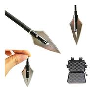 SHARROW 6pcs Pointe de Flèche Têtes de Flèche à Lame Fixe 144 160 Grains avec Broadheads Box pour Flèches d'arbalète et de Carbone (Type 2)