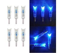 SHARROW Encoche de Flèche Lumineuses Éclairé LED Lighted Nocks Flèche Arbalète Nock Automatiquement ID 0.297"-0.302" Encoche pour Les Flèches de l'arbalète(Bleu, 3pcs)