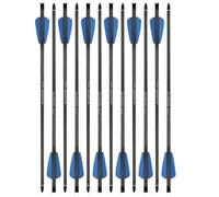 SHARROW Flèches d'arbalète en Carbone 15 Pouces Boulons d'arbalète Flèches pour Arbalète (12, Bleu)