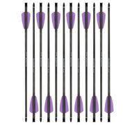 SHARROW Flèches d'arbalète en Carbone 15 Pouces Boulons d'arbalète Flèches pour Arbalète (12, Violet)