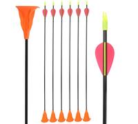 SHARROW Flèches de tir à l'arc à Ventouse avec Plumes en Caoutchouc Flèches de tir à l'arc recurve pour Jeux d'intérieur et d'extérieur Activités familiales pour Tous Les âges (24pcs Blue)