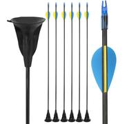 SHARROW Flèches de tir à l'arc à Ventouse avec Plumes en Caoutchouc Flèches de tir à l'arc recurve pour Jeux d'intérieur et d'extérieur Activités familiales pour Tous Les âges (24pcs Pink)
