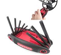 SHARROW Jeu D'outils de llen Tir à l'arc 9 en 1 Clé Universelle Pliante Multi-Clé Hexagonale Jeu Outil de Réparation en Pouces pour Arc Classique Arc à Poulies Accessoires De Chasse (Rouge)