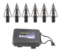 SHARROW Pointes de Flèche de Tir à l'arc Colle à 2 Lames sur Pointe Large 100 Grains en Acier Inoxydable Pointes de Flèche Point pour ID 8Mm la Chasse FlèChe (12p, Pointes de flèche+Box)