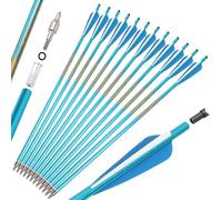 SHARROW Tir à l'arc Flèches d'arbalète en Aluminium 20 22 Pouces Flèches en Aluminium Boulons d'arbalète pour Arbalète Chasse Tir (12, Bleu, 20")