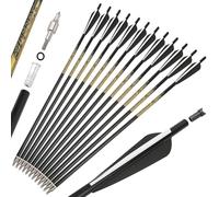 SHARROW Tir à l'arc Flèches d'arbalète en Aluminium 20 22 Pouces Flèches en Aluminium Boulons d'arbalète pour Arbalète Chasse Tir (6, Noir, 22")