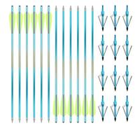 SHARROW Tir à l'arc Flèches d'arbalète en Aluminium 20 22 Pouces Flèches en Aluminium Boulons d'arbalète avec 100 Grains Broadheads pour Arbalète Chasse Tir (6, Bleu 2, 20")