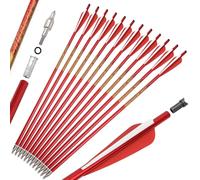 SHARROW Tir à l'arc Flèches d'arbalète en Aluminium 20 22 Pouces Flèches en Aluminium Boulons d'arbalète pour Arbalète Chasse Tir (6, Rouge, 20")