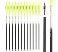SHARROW Tir à l'arc Flèches d'arbalète en Carbone 16 17 18 20 22 Pouces Flèches en Carbone Boulons d'arbalète Flèches pour Arbalète (Jaune Fluorescent, 22")