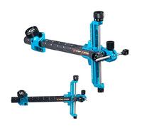 SHARROW Visières d'arc Classique Viseur de Tir à l'arc 9 Pouces Barre en Carbone Aluminium 1 Broches Viseur de Cible pour Arc Recourbé Professionnel de Compétition (Turqoise, Main Gauche)