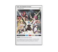 SHARU I EBRHU Poster Magi The Kingdom of Magic - Art mural sur toile moderne pour salon, chambre à coucher - 60 x 90 cm - Style sans cadre