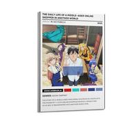 SHARU I EBRHU Poster The Daily Life of A Middle-Aged Online Shopper in Another World - Impression sur toile moderne pour salon, chambre à coucher - 60 x 90 cm - Style cadre