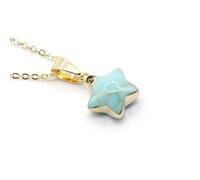 Sharvgun 1 pendentif pentagramme en pierre naturelle - Quartz rose - Jade dorée - Chaîne clavicule pour la fabrication de bijoux, accessoires de bricolage, breloques, cadeau