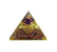 Sharvgun Améthyste Protection et méditation Pyramide Générateur d'énergie Orgonite pour guérison et yoga 6,3-7,6 cm