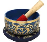 Sharvgun Bol chantant bouddhiste indigo - accordé au chakra du 6ème chakra du troisième œil - Laiton de qualité supérieure - 12,7 cm - Idéal pour la méditation, l'Ayurveda et le yoga