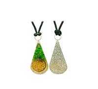 Sharvgun Collier avec pendentif fleur de vie en aventurine verte citrine
