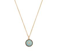 Sharvgun Collier avec pendentif mauvais œil turc de Fatma Hamsa - Couleur or - Longue chaîne pour femmes et filles