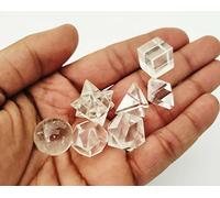 Sharvgun Ensemble de 7 Pièces Reiki Chakra Cristal Sacré Quartz Clair Géométrie Ensemble Solides Platoniques Équilibrant Gemstone Set Box Reiki Kit avec Merkaba Star