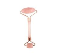 Sharvgun Ensemble de rouleaux de jade en quartz rose naturel avec grattoir à gouache en jade véritable - Masseur Gua Sha - Rouleau de massage du visage