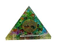 Sharvgun Générateur d'énergie 7 Chakra Pierre avec Arbre de Vie Cristal de Guérison Pyramide Protection Emf et Méditation Yoga 6,3-7,6 cm