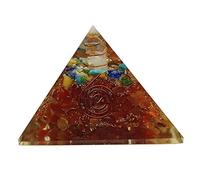 Sharvgun Générateur d'énergie Cornaline 7 Chakra Pierre de Guérison Cristal Pyramide Protection Emf et Méditation Yoga 6,3-7,6 cm