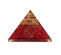 Sharvgun Générateur d'énergie en cristal de guérison, grenat rouge, pyramide, protection électromagnétique et méditation pour yoga, 6,3 à 7,6 cm