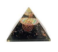 Sharvgun Générateur d'énergie Tourmaline Noire avec Fleur de Vie Reiki Cristal de Guérison Pyramide Protection et Méditation Yoga 6,3-7,6 cm