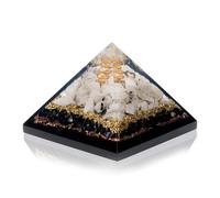 Sharvgun Générateur d'orgon Orgonite de guérison Pyramide Crsytale Protection Emf Pierre de Lune Arc-en-ciel Tourmaline Noire Pyramide pour la méditation 6,3-7,6 cm