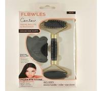 Sharvgun Lot de 3 rouleaux de massage en résine pour le visage et le corps Gua Sha NotJade Stone Soin du visage Rouleau de massage facial Outil de beauté et de santé de la peau
