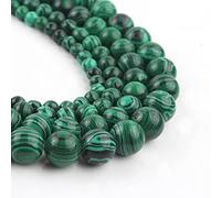 Sharvgun Lot de 45 perles en pierre naturelle œil de chat turquoise pour la fabrication de bijoux et les bracelets à breloques faits à la main, 38,1 cm, malachite verte