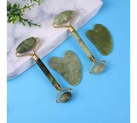 Sharvgun Masseur naturel pour le visage Gouache Grattoir pour massage du visage Rouleau de jade Guasha Grattoir pour le visage Microniddle Roller Visage Gua Sha