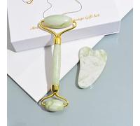 Sharvgun Masseur naturel pour le visage Gouache Grattoir pour massage du visage Rouleau de jade Guasha Grattoir pour le visage Microniddle Roller Visage Gua Sha