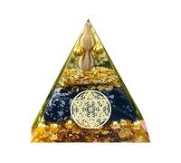 Sharvgun Orgonite Pyramide sept chakras Améthyste Péridot Cristal de guérison Blanacing Orgonite Pyramide Emf Yoga