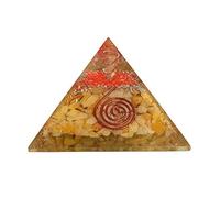 Sharvgun Pierre de citrine Générateur d'énergie Cristal de guérison Pyramide Protection et méditation Yoga 6,3-7,6 cm