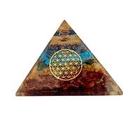 Sharvgun Pyramide 7 Chakra Fleur de Vie Protection et Méditation Pyramide Générateur d'énergie Orgonite pour Guérison et Yoga 6,3-7,6 cm