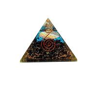 Sharvgun Pyramide de protection et de méditation tourmaline noire turquoise générateur d'énergie pour guérison et yoga 6,3-7,6 cm