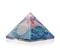 Sharvgun Pyramide en cristal de malachite Protection électromagnétique Générateur d'énergie Fleur de vie | Détoxification Méditation | 6,3 à 7,6 cm