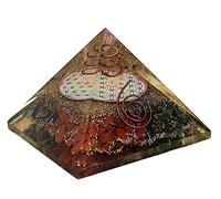 Sharvgun Pyramide en orgonite verte jade, pierre de lune, lapis lazuli et jaspe rouge, protection contre l'énergie négative, 65-75 mm, pyramide orgonite