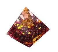 Sharvgun Pyramide sept chakras Figurine en pierre naturelle Orgonite Cristaux EMF Protection Outil de méditation Reiki Cadeau Home Office Deco