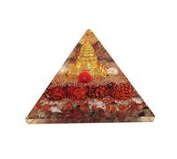 Sharvgun Quartz transparent Jaspe rouge Shri Yantra Rudraksha Générateur d'énergie Cristal de Guérison Pyramide Protection et méditation Yoga 6,3 à 7,6 cm