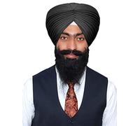 Sharvgun Sikh Turban Patka Indien Sardar Pagri Coton Punjabi Safa 5.5 Mtr Noir