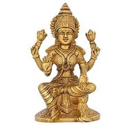 Sharvgun Statue de la déesse hindoue Lakshmi Laxmi Idol en laiton pour Puja Diwali 16,5 pouces