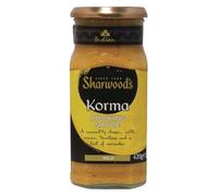 SHARWOOD'S - Korma Cooking Sauce - Doux · Un Mélange Équilibré de Crème, Noix de Coco, Tomates, Gingembre et Cardamone · Prête à L'Emploi - Le Bocal de 420g - Le Lot De 4