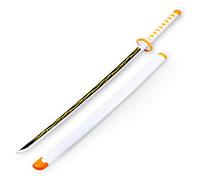 SHASHAYA Épée de samouraï Demon Slayer 75 cm en bambou, Katana faite à la main, accessoires de cosplay, jouets pour enfants, garçons et filles