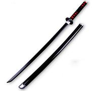 SHASHAYA Épée de samouraï Demon Slayer 75 cm en bambou, Katana faite à la main, accessoires de cosplay, jouets pour enfants, garçons et filles