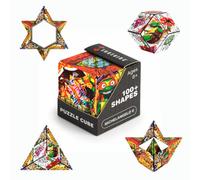 SHASHIBO Cube Magique - Cube Puzzle 3D - Cube Transformable en Plus de 100 Formes, Breveté et Primé avec 36 Aimants de Terres Rares - Fidget - Thème Teenage Mutant Ninja Turtles (Tortues Ninja)