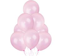 Shatchi 11147-BALLOONS-LIGHT-PINK-010-PK Lot de 10 ballons en latex Rose clair Qualité hélium Mariage Anniversaire Baptême Communion Décorations de fête 30,5 cm