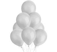 SHATCHI Ballons en latex nacrés de couleur métallique de 30,5 cm pour anniversaire, mariage, baptême, Noël, communion, décoration de fête, Argenté, 10 pièces